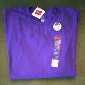 Hanes Purple Short Sleeve Crewneck Tee